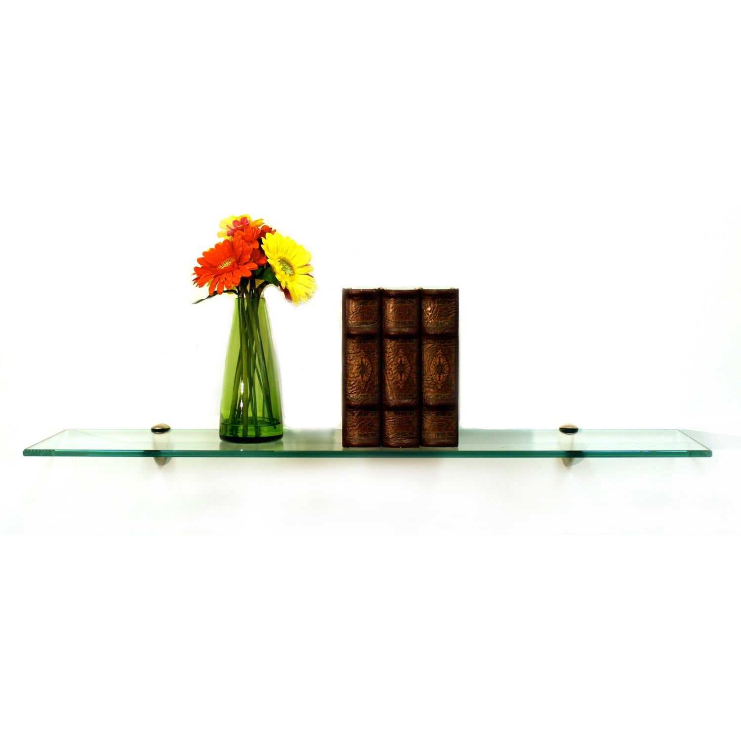 6" X 33" Peacock Floating Glass Shelves - 2 Brackets Included with Each Shelf By Spancraft Glass