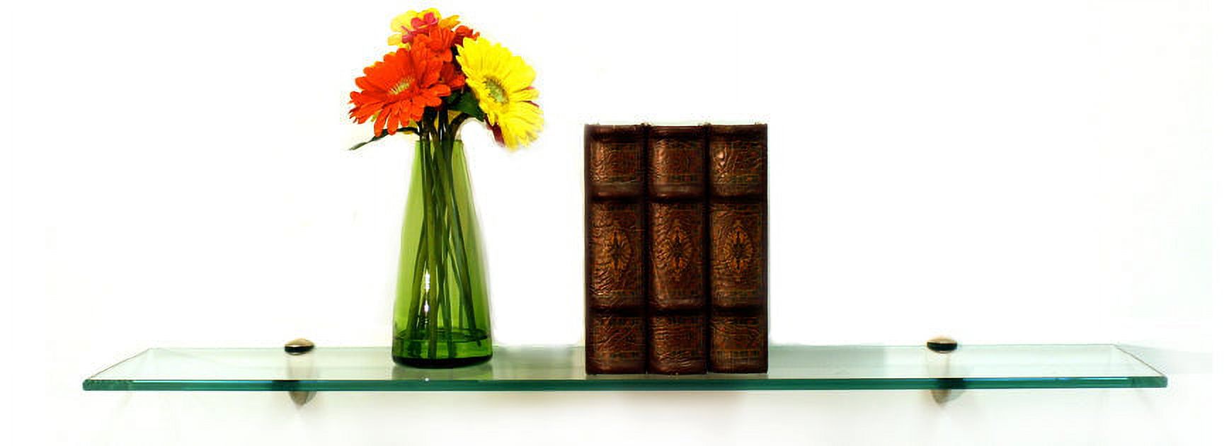 8" X 30" Peacock Floating Glass Shelves - 2 Brackets Included with Each Shelf By Spancraft Glass